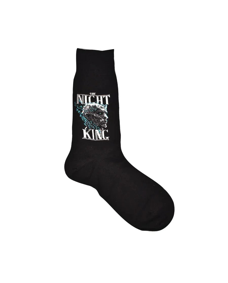 Game Of Thrones The Night King & Viserion, The Ice Dragon Crew Length Socks For Men - Black - ThePeppyStore