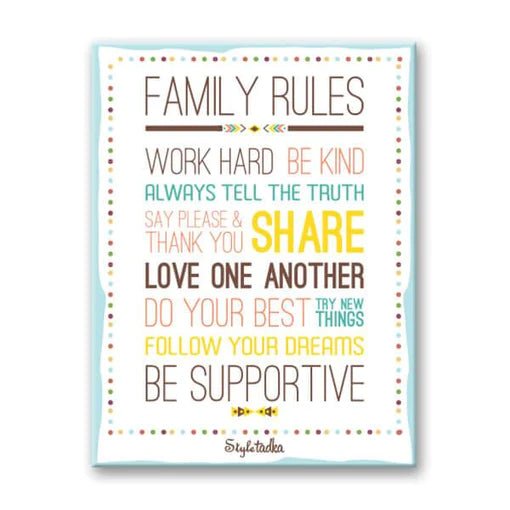 Family Rules Fridge Magnet