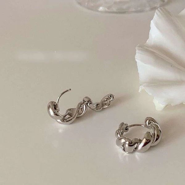 Twisted Croissant Minimal Hoops (Select From Drop Down Menu)