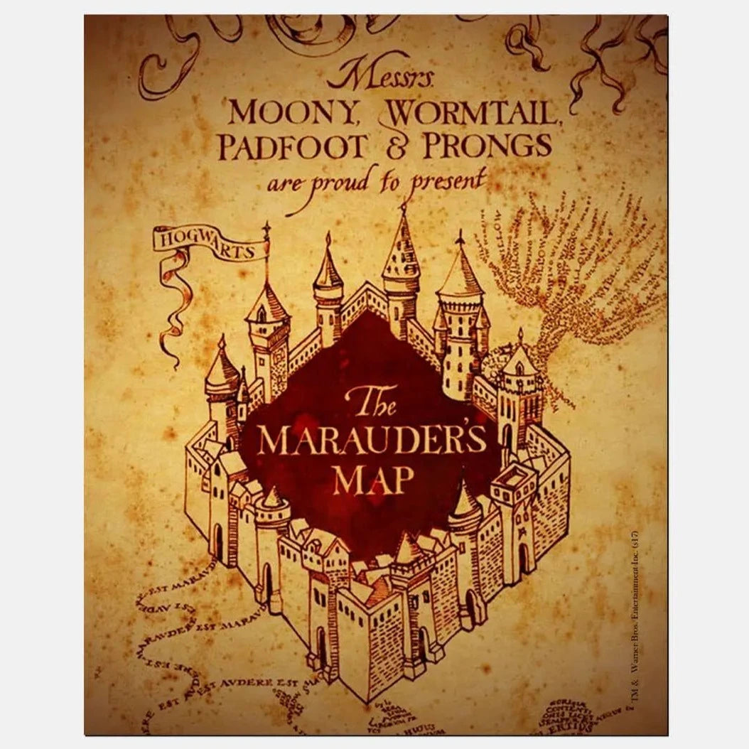 Harry Potter Marauder S Maps Hogwarts Detail From The Marauder's Map
