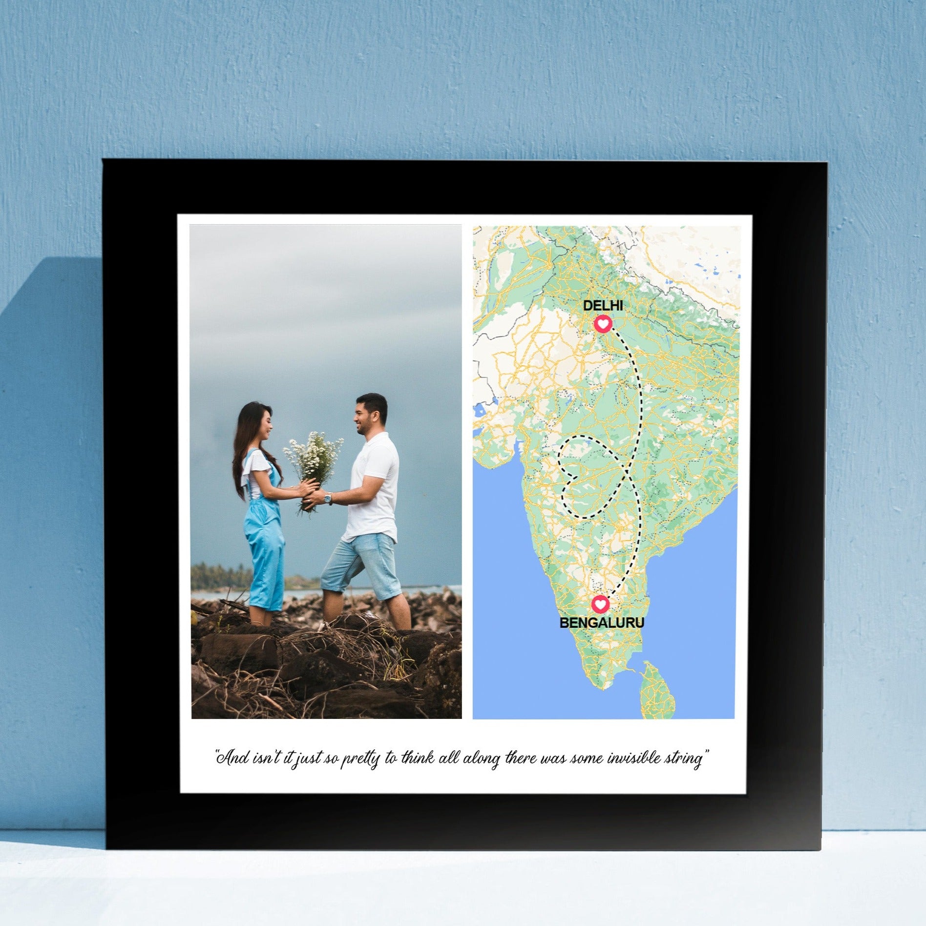 Personalised Location Frame - Black (NO COD on This Product) - Prepaid Orders Only