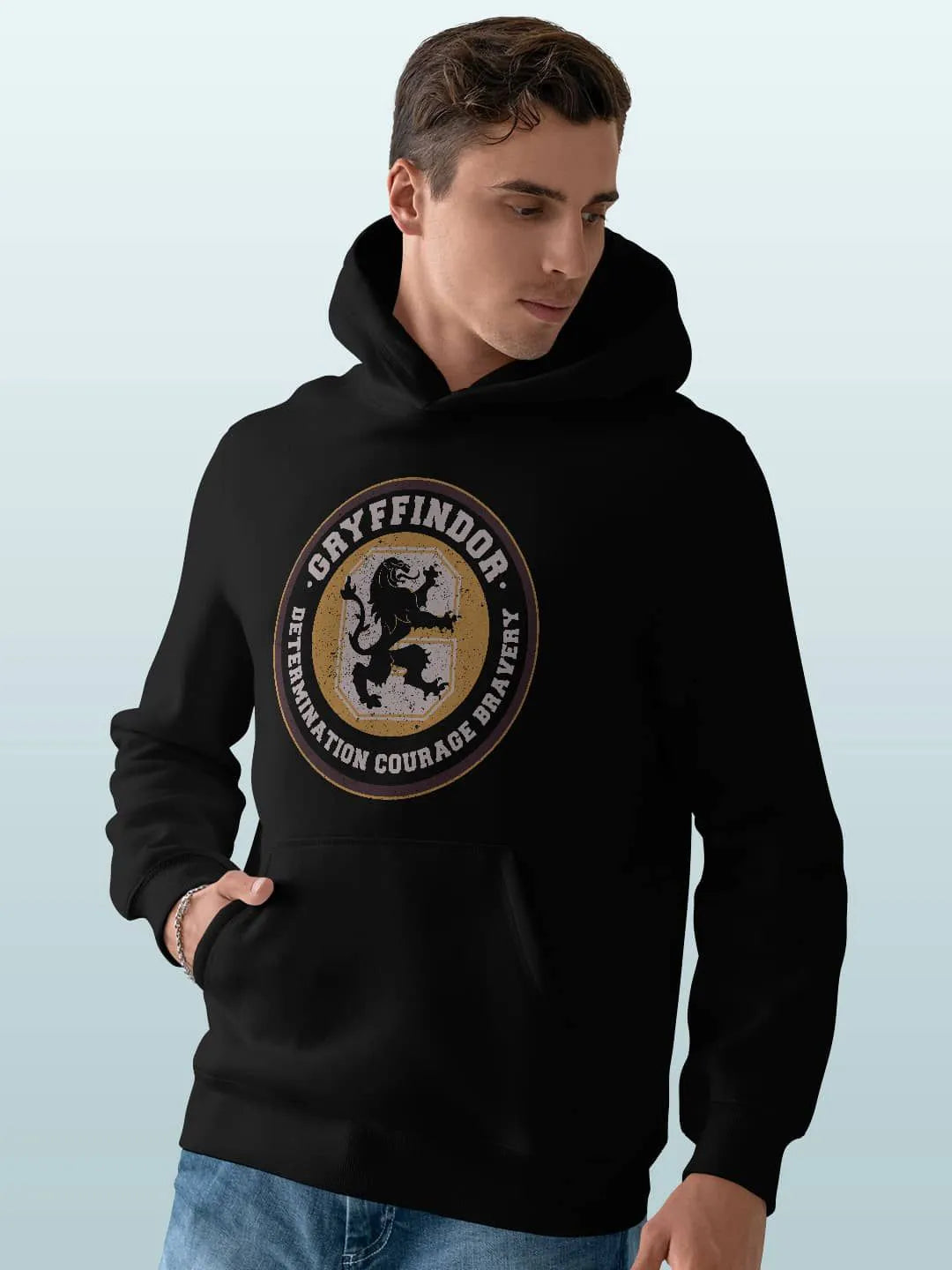 Harry Potter Crest Gryffindor Mens Black Hoodie (No Cod Allowed On This Product)- Prepaid Orders Only