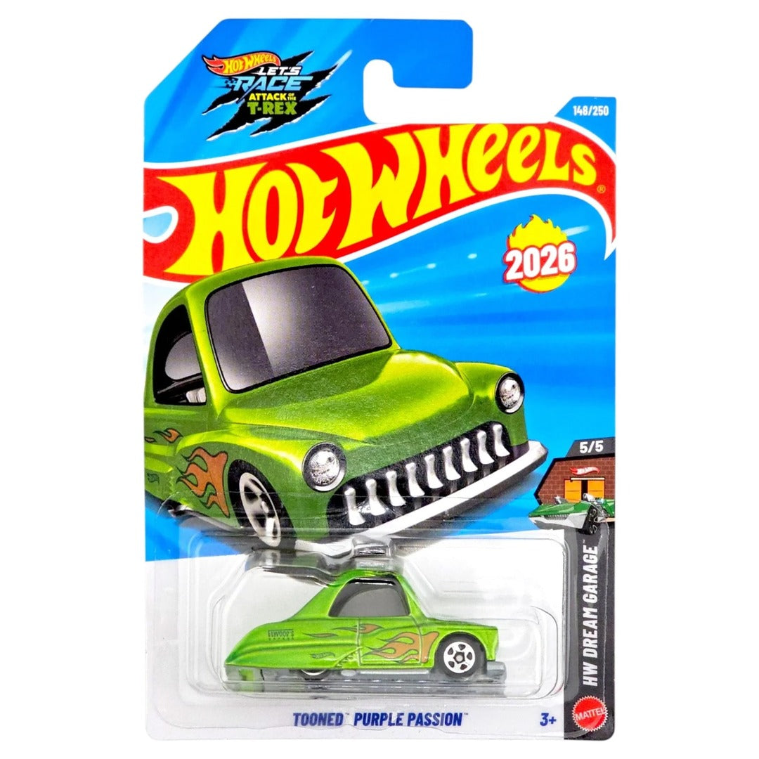 Hot Wheels Imported Tooned Purple Passion HW Dream Garage 1:64 Scale Diecast Model Car