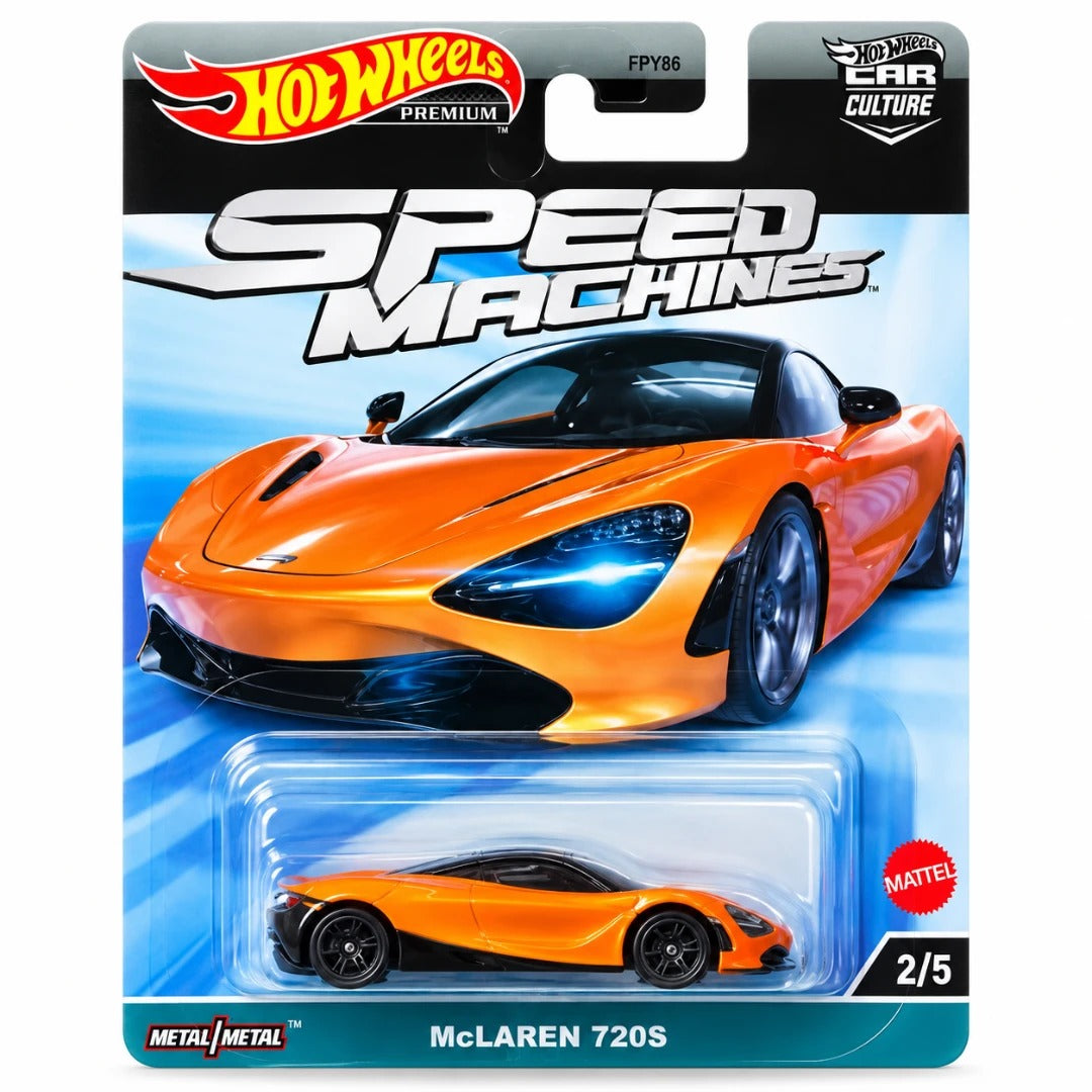 Hot Wheels McLaren 720S Speed Machines Car Culture 1:64 diecast model blister card packaging