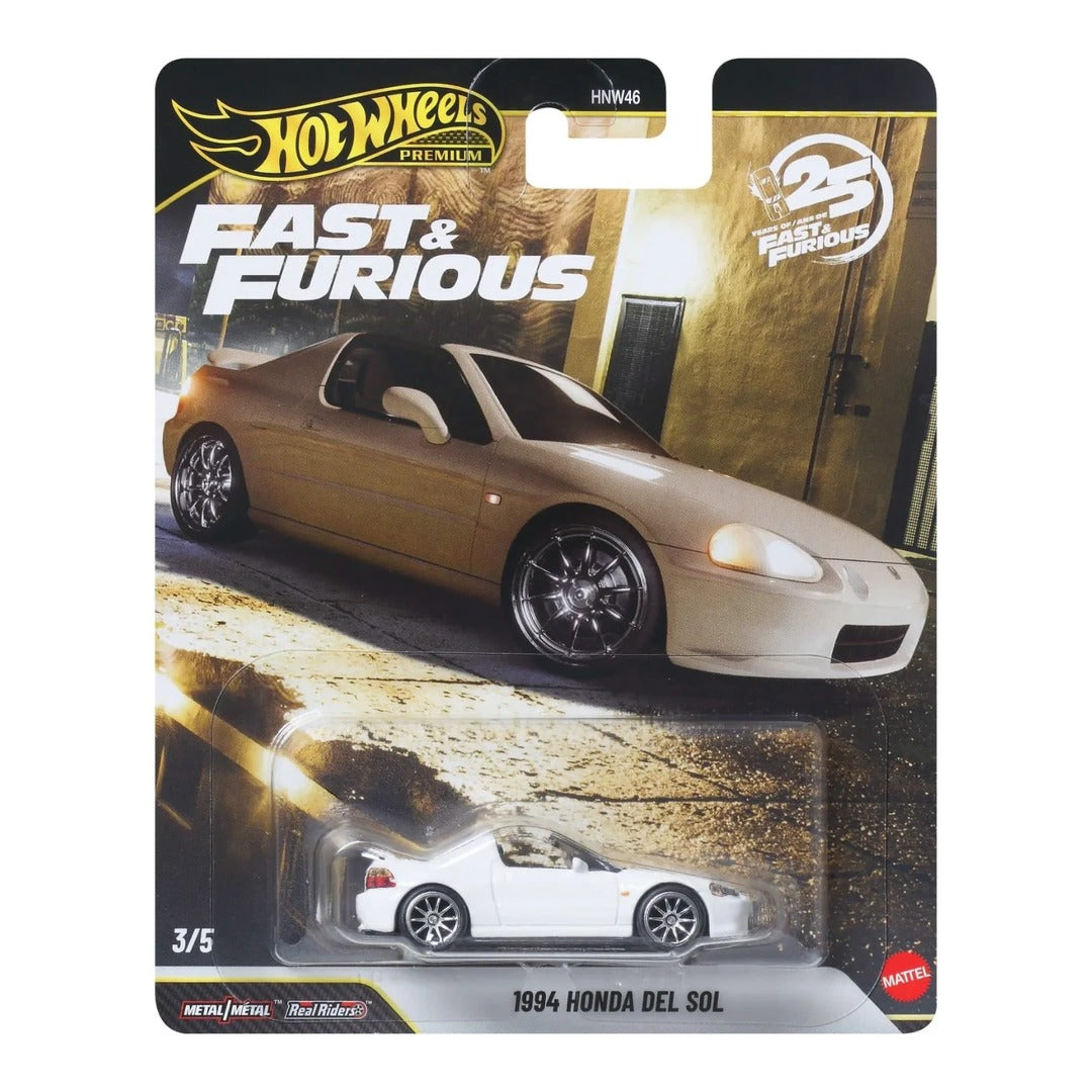 Hot Wheels Premium Fast & Furious 1994 Honda Del Sol 1:64 diecast model blister card packaging
