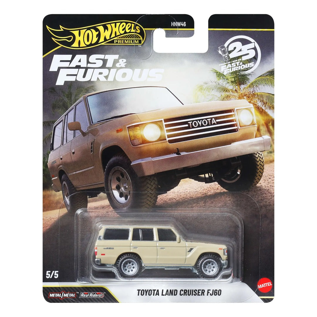 Hot Wheels Premium Fast & Furious Toyota Land Cruiser FJ60 1:64 diecast model blister card packaging