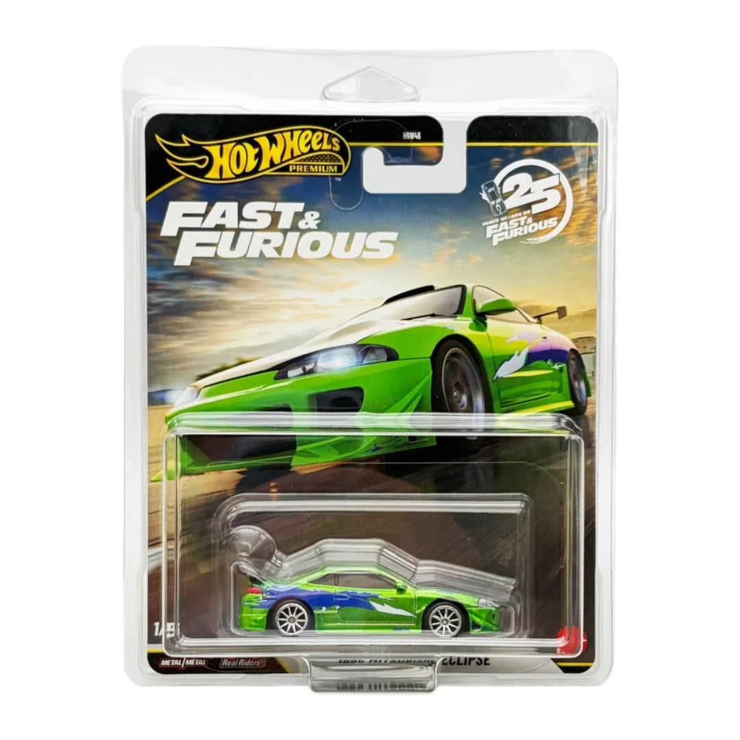 Hot Wheels Premium Imported Fast & Furious 1995 Mitsubishi Eclipse Chase 1:64 Diecast Model Car with Blister