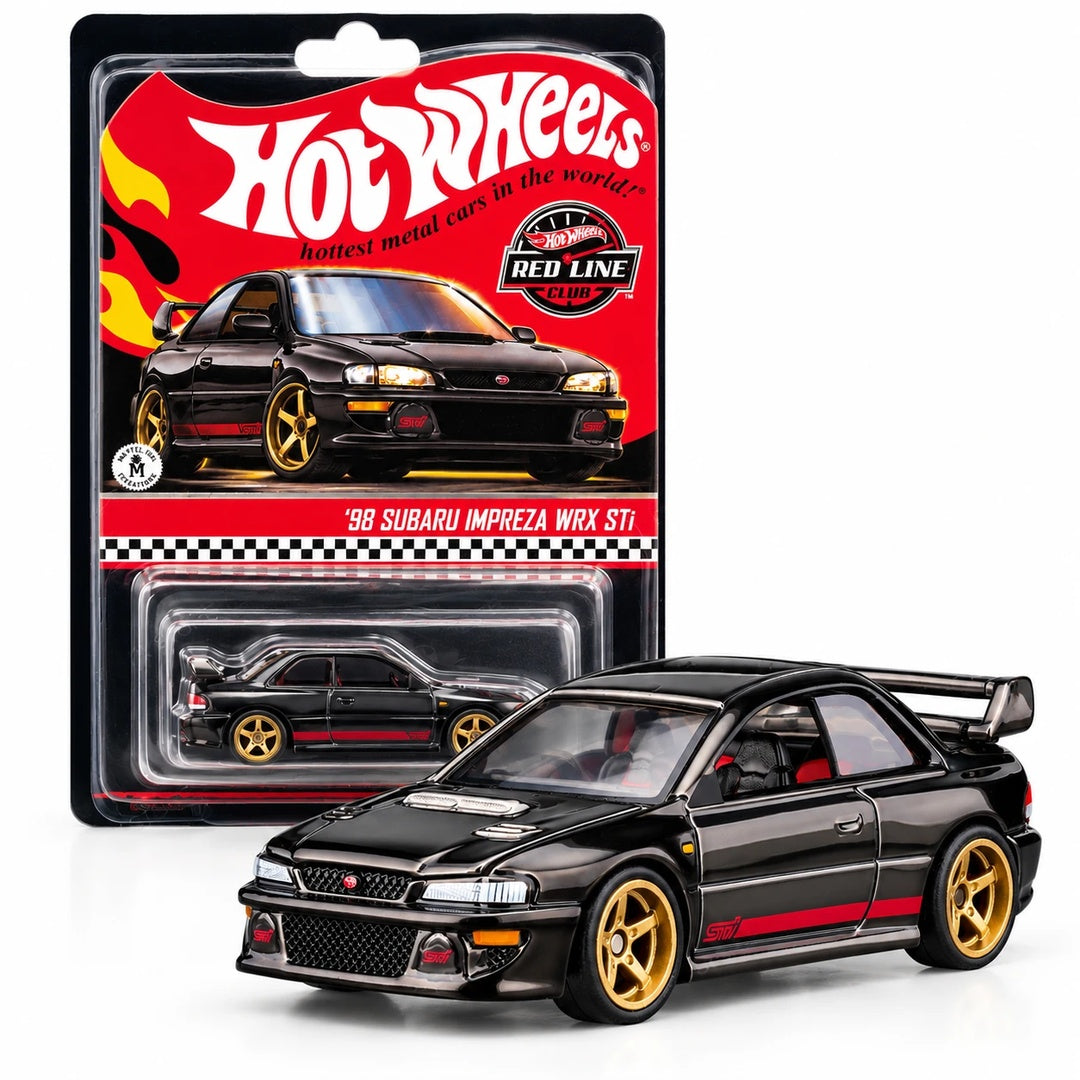 Hot Wheels Red Line Club '98 Subaru Impreza WRX STi 1:64 Diecast Model Car with Packaging