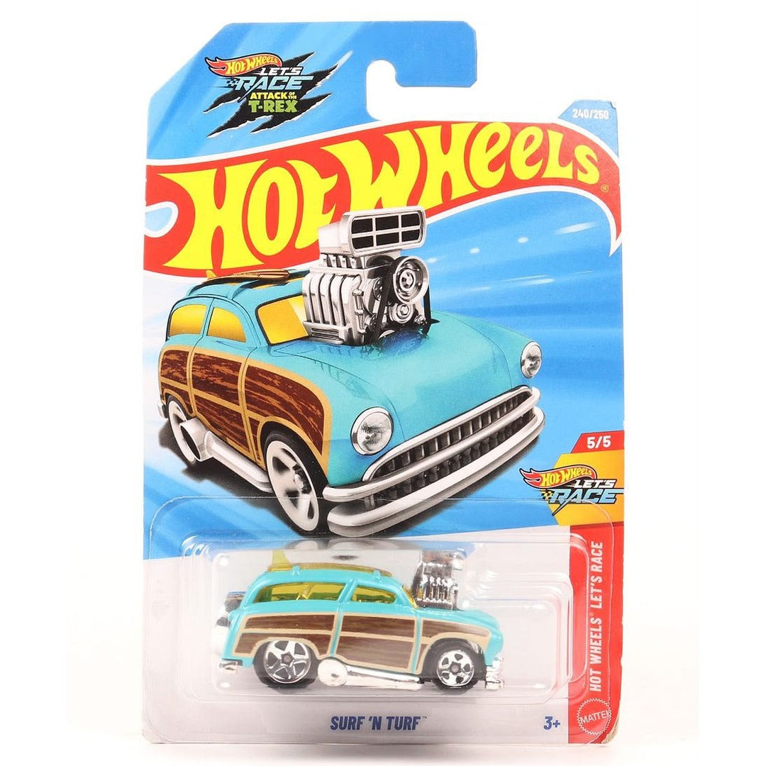 Hot Wheels Imported Surf 'N Turf Let's Race Attack of the T-Rex 1:64 Diecast Model Car