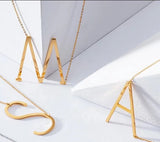 Sideways Oversized Initial Necklace (Select From Drop Down Menu)