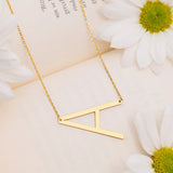 Sideways Oversized Initial Necklace (Select From Drop Down Menu)