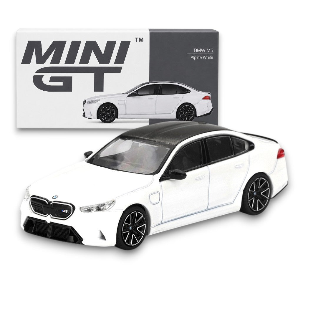 Mini GT BMW M5 Alpine White 1:64 Scale Diecast Model Car Collectible