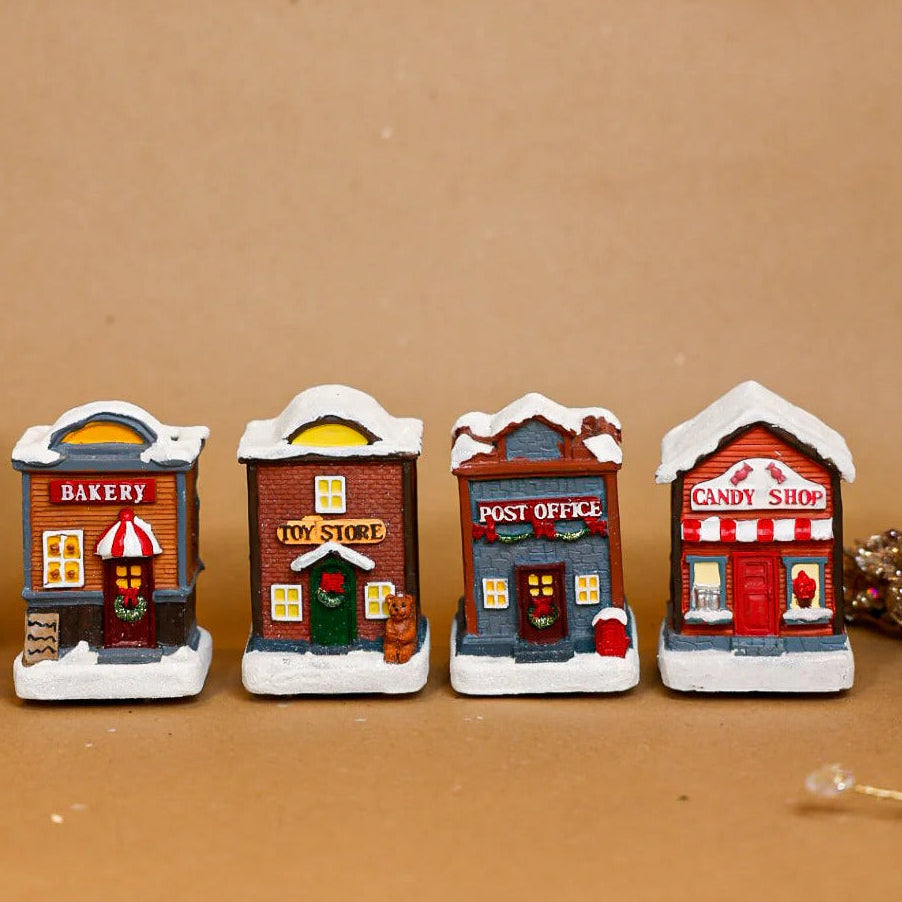 Christmas Decorative Showpiece With Light Set of 4 - Battery Operated