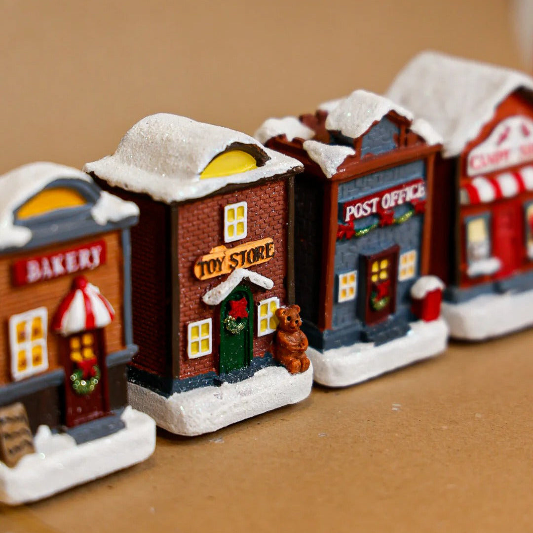 Christmas Decorative Showpiece With Light Set of 4 - Battery Operated