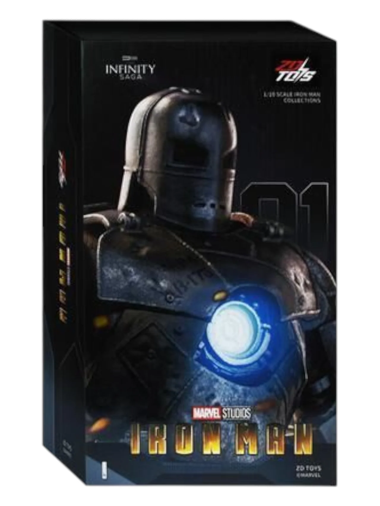 Marvel Studios Iron Man : The Infinity Saga 1:10 Scale Iron Man Mark MK01 Figure by ZD Toys (Size-7 Inch)