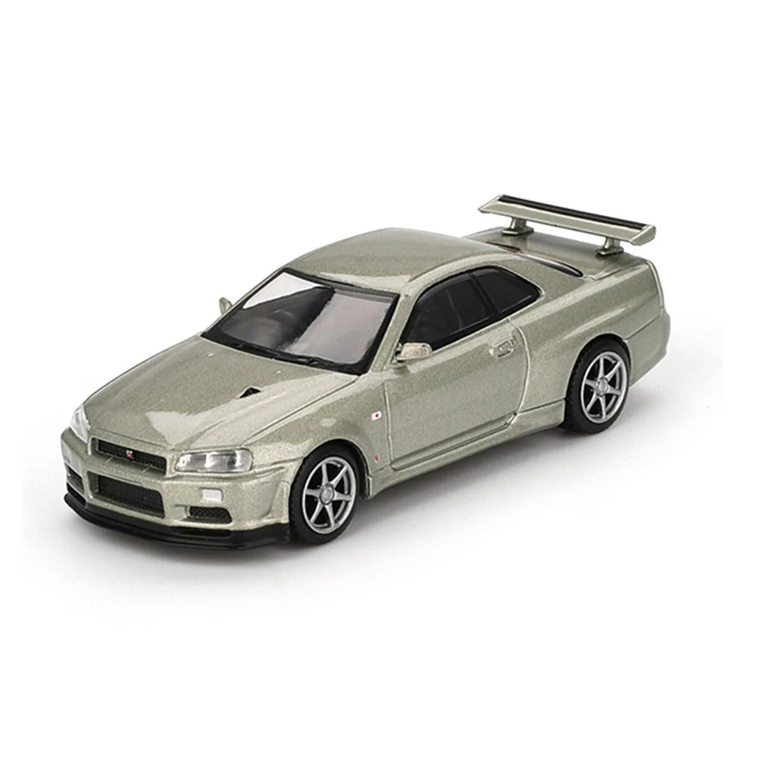 Mini GT Code 1003 Nissan Skyline GT-R (R34) V-Spec II Nur Millennium Jade
