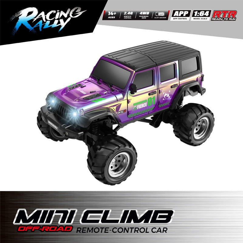 Racing Rally Mini Climb 1:64 4WD RC Car – 2.4GHz APP Control