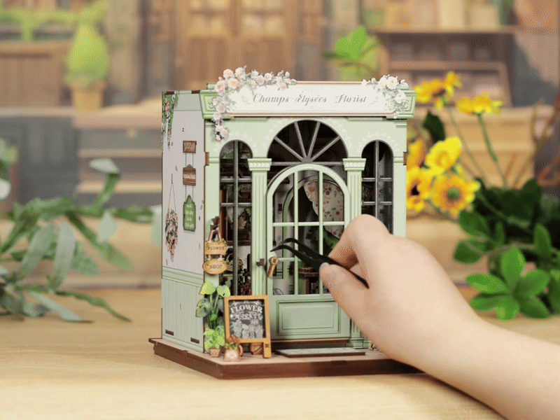 CUTEBEE DIY Book Nook Kit - Champs-Élysées Florist