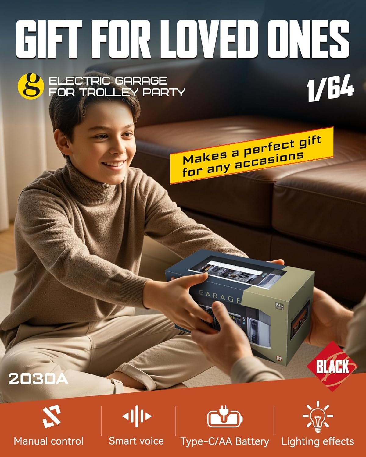 Electric Motorized Garage Diorama With Lights and Voice Control  for 1:64 Diecast Scale Models - USB chargeable and Battery Operated (No Cod Allowed On This Product) - Prepaid Orders Only