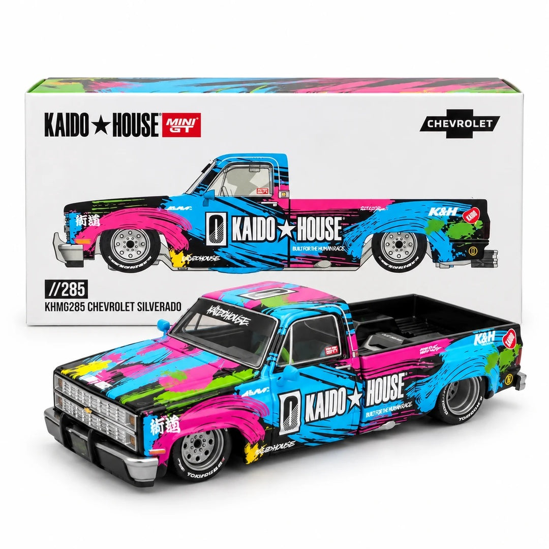 Kaido House x MINI GT Chevrolet Silverado Dually Kaido Splash V1 1:64 Diecast Model Car