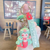 Mermaid Princess 3D Silicon Keychain With Bagcharm and Strap (Choose from Dropdown)