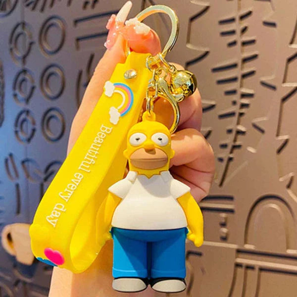 Simpsons Silicon 3D Keychain with Bagcharm and Strap (Select From Drop Down Menu)