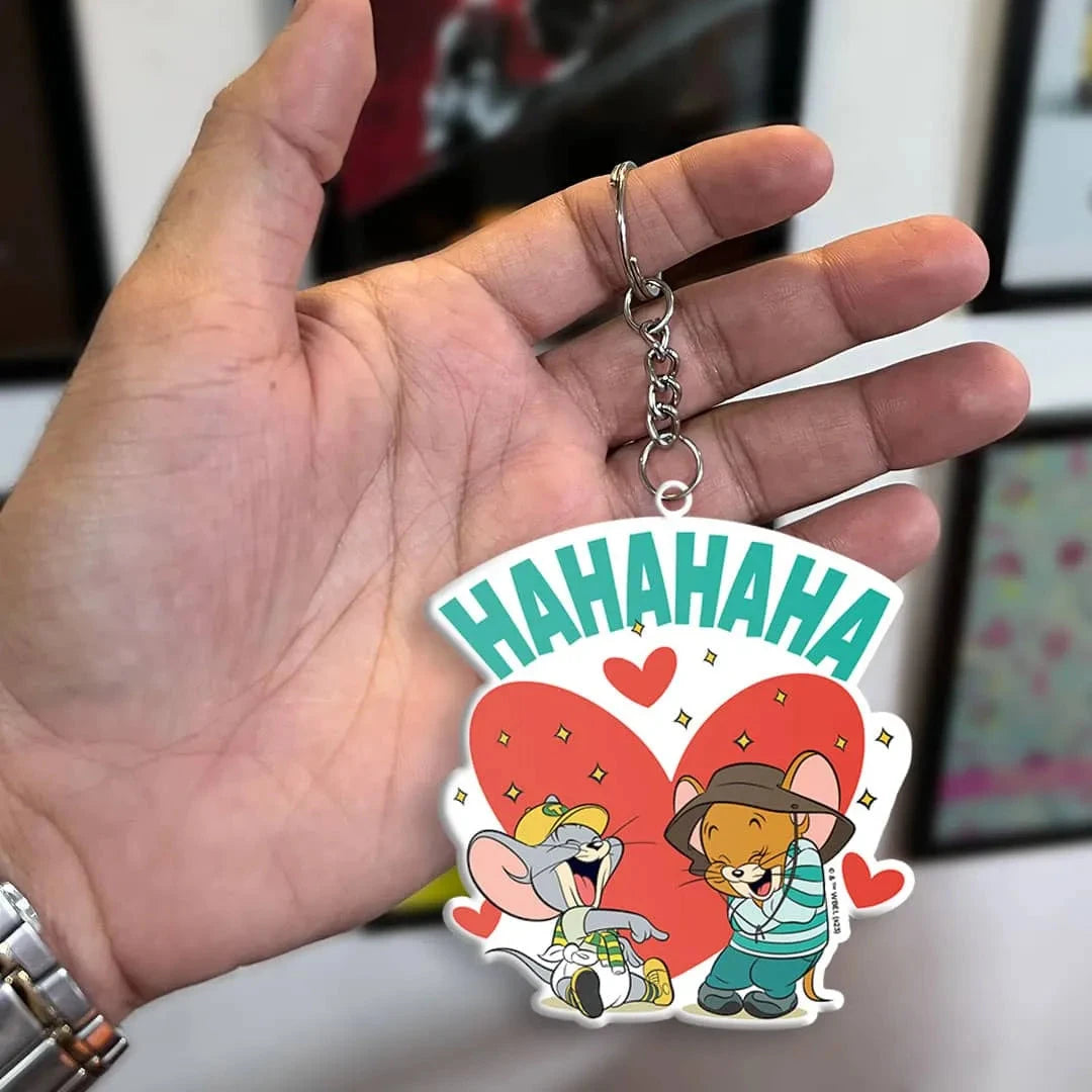 Tom And Jerry Chuckle Away Acrylic Keychain