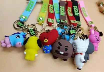 Bts / Bt21 keychains with Bagcharm and Strap ( Select From Dropdown Menu) - ThePeppyStore