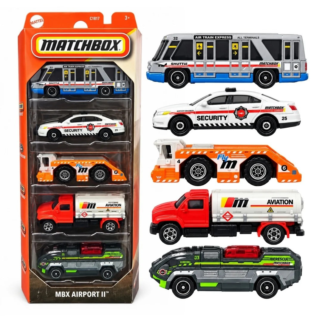 Matchbox MBX Airport II 5-Pack box and vehicles