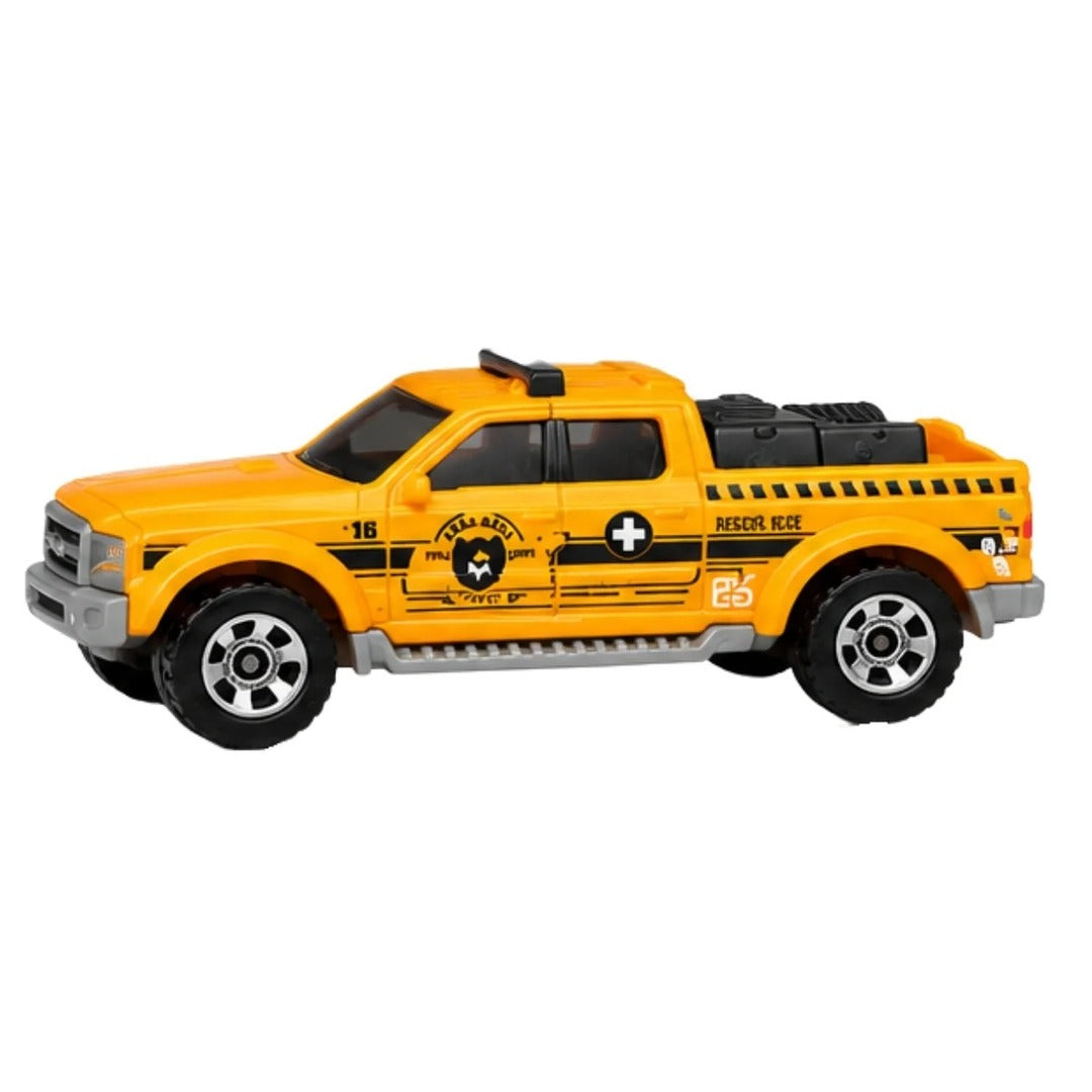 Matchbox MBX Rescue IV yellow rescue pickup truck