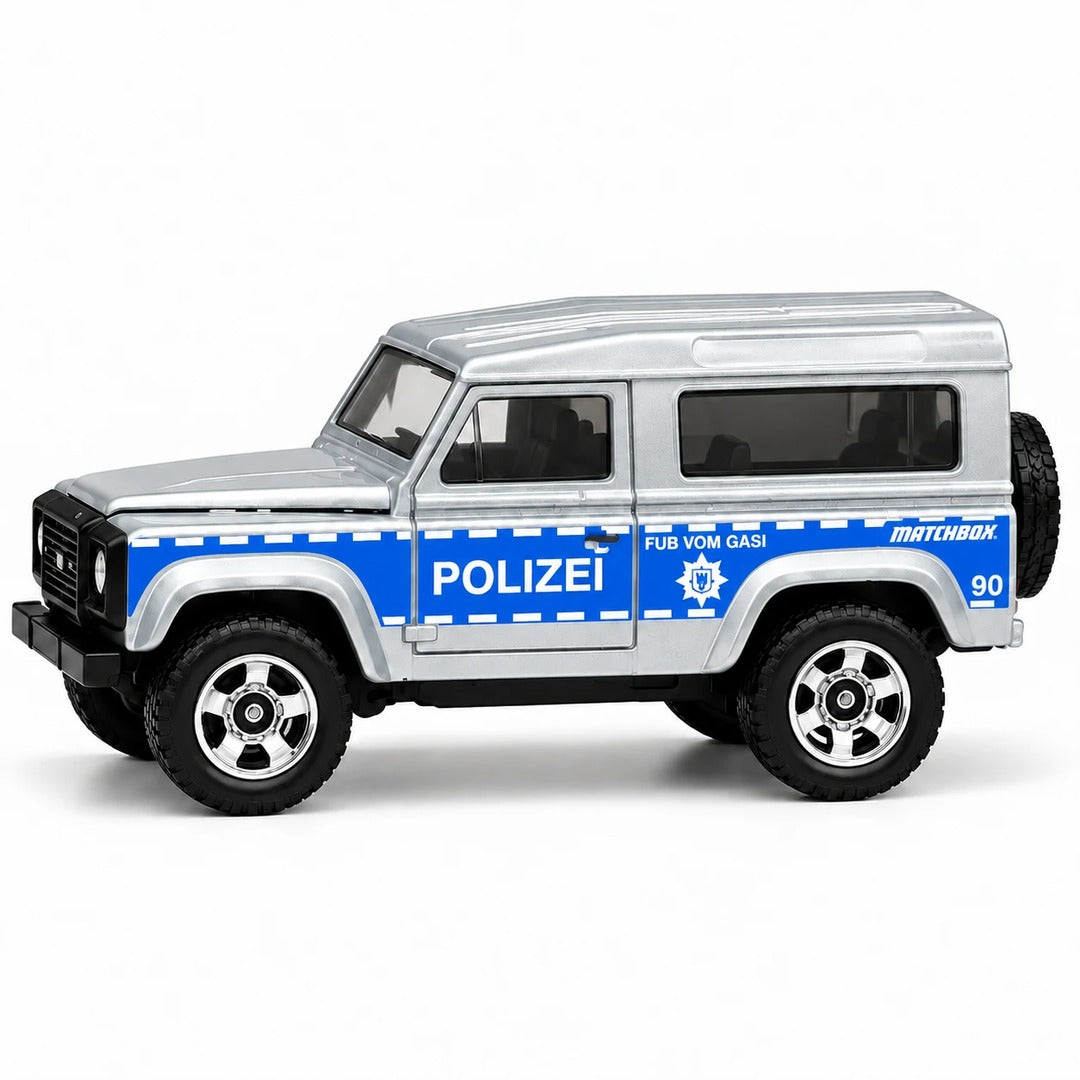 Matchbox MBX Retro II silver Land Rover Defender Polizei