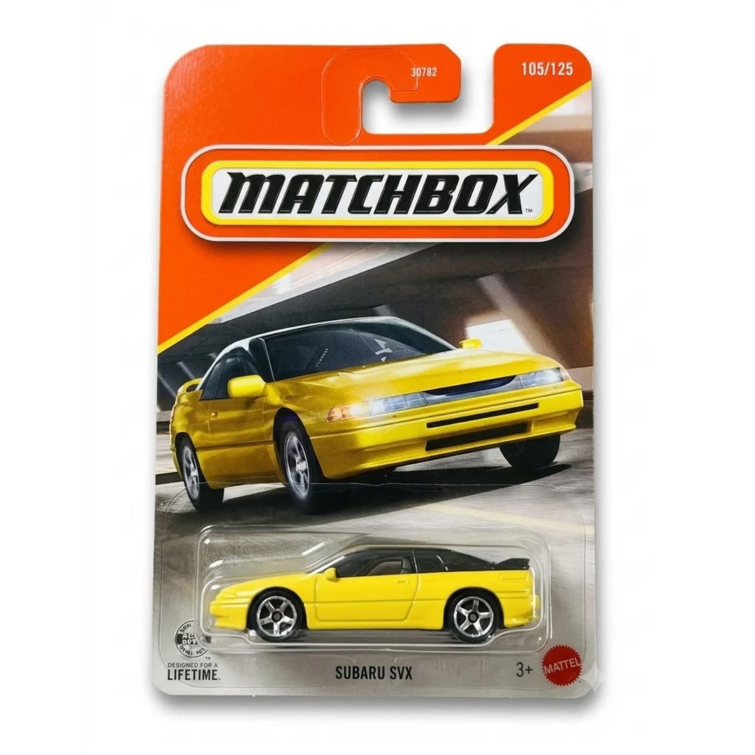 Matchbox Subaru SVX 1:64 diecast model car card 105/125 - blister packaging