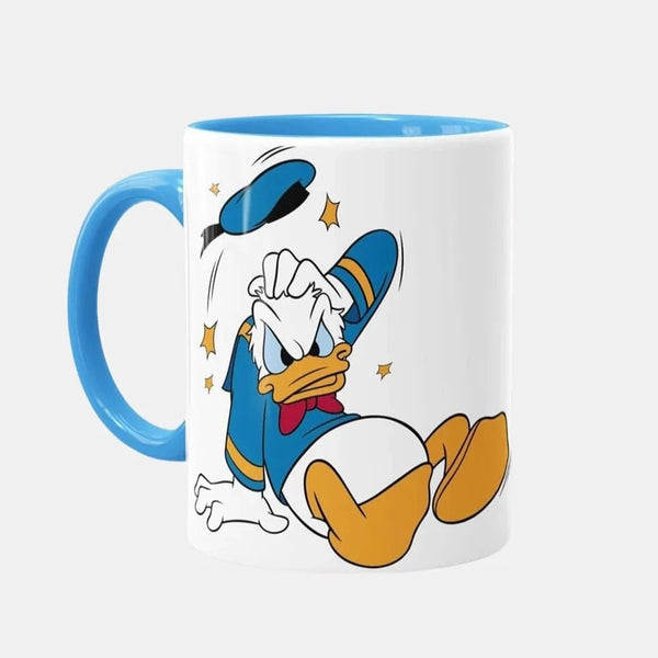 What The Duck Ceramic Coffee Mug - Handle and Inside Blue