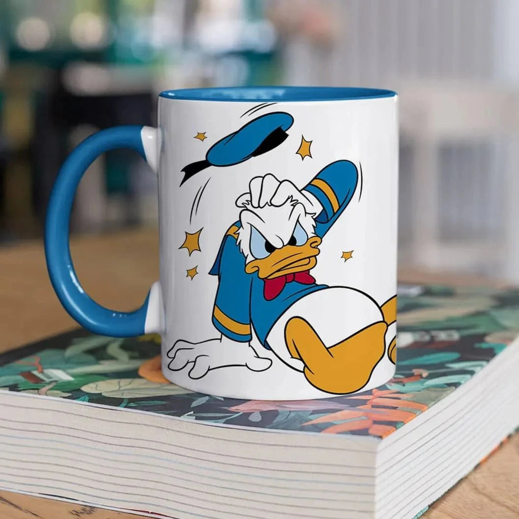 What The Duck Ceramic Coffee Mug - Handle and Inside Blue