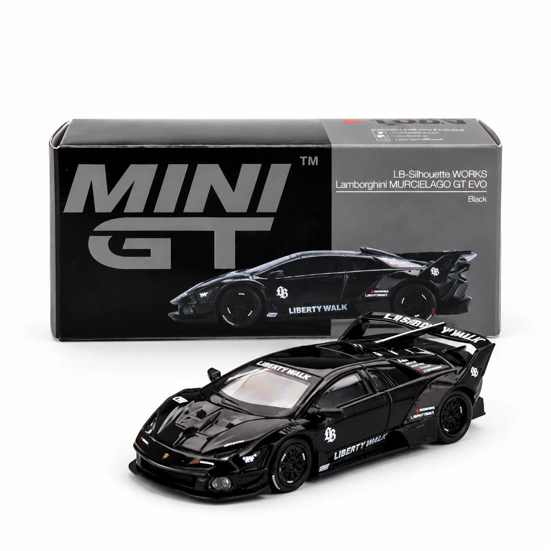 Mini GT #1053 LB-Silhouette WORKS Lamborghini Murcielago GT EVO Black 1:64 Diecast Model Car