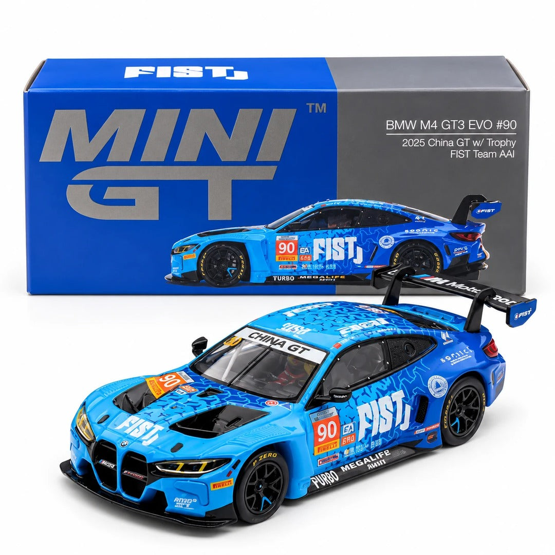MINI GT BMW M4 GT3 EVO #90 FIST Team AAI 2025 China GT with display box