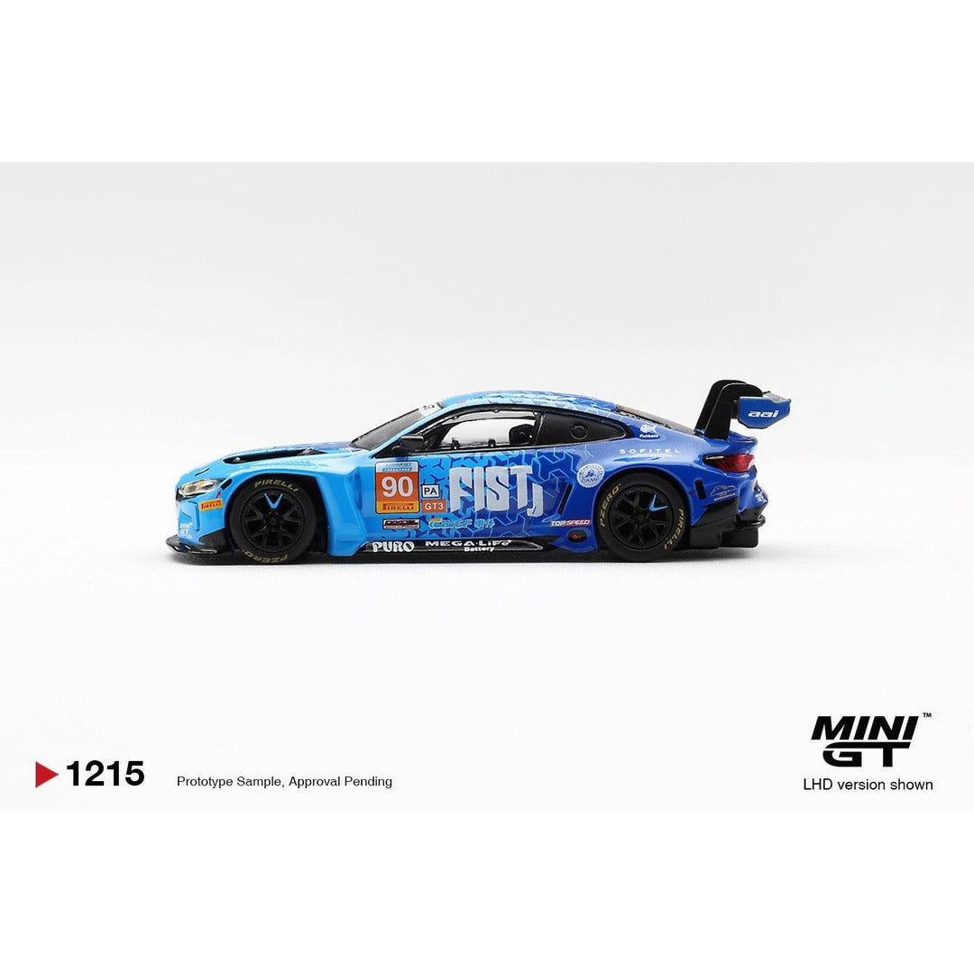 MINI GT BMW M4 GT3 EVO #90 FIST Team AAI side profile view