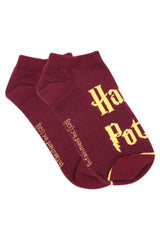 Harry Potter Potter 07 & Harry Potter Logo Lowcut Socks For Women ( Pack Of 2 Pairs/ 1U) - Maroon - ThePeppyStore