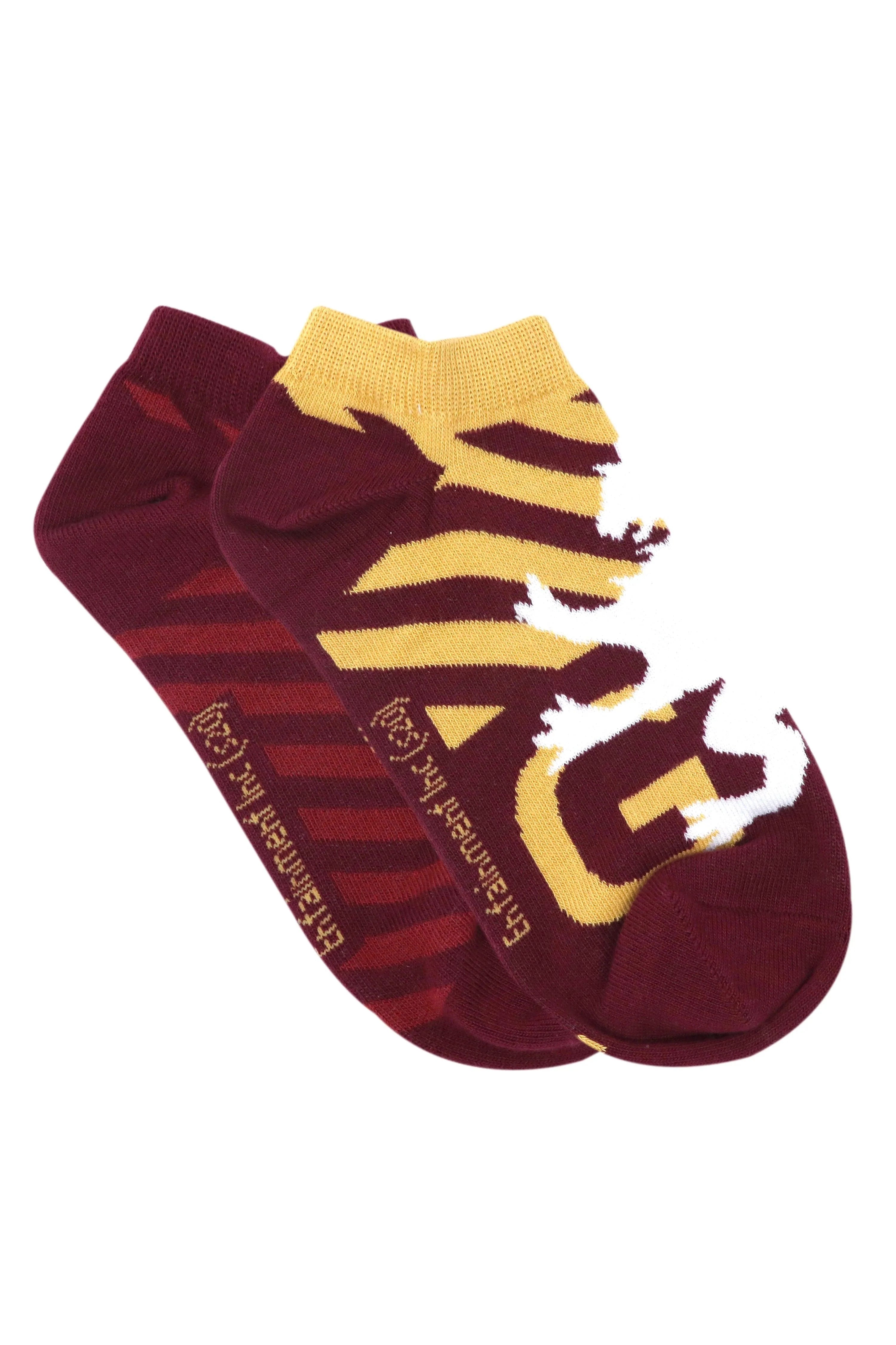 Harry Potter Gryffindor Crest & Logo Lowcut Socks For Women (Pack Of 2 Pairs /1U) Maroon - ThePeppyStore