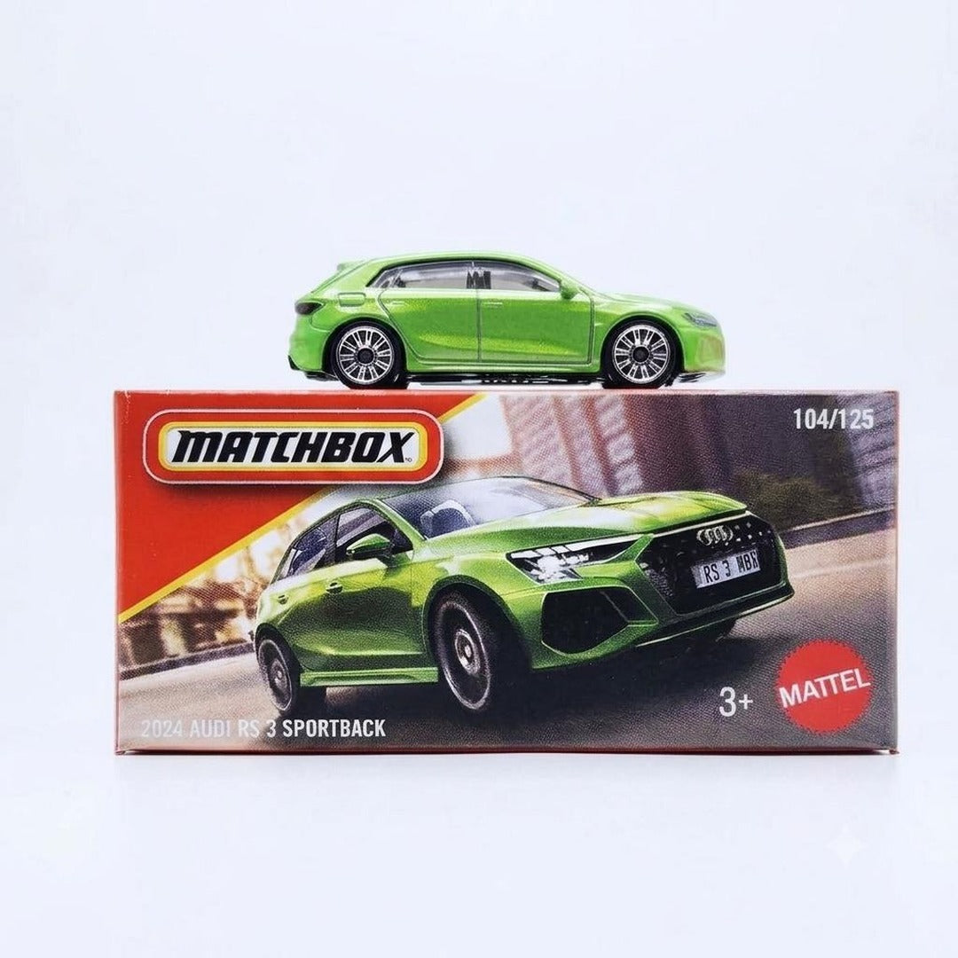 Matchbox Imported 2024 Audi RS 3 Sportback green 1:64 diecast car with box