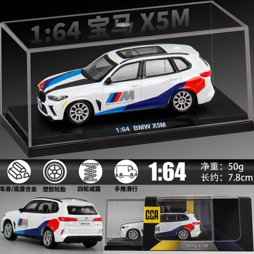 1:64 BMW X5 M diecast car alloy body 4-wheel damping with display case