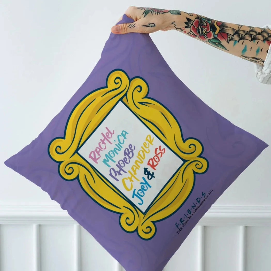 Friends All Character Purple Door Frame Square Pillow