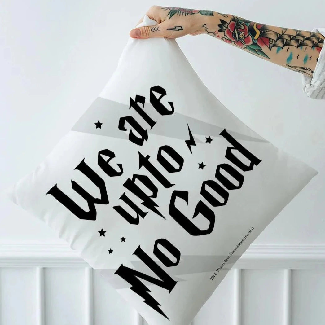 Harry Potter We're Upto No Good Square Pillow - ThePeppyStore