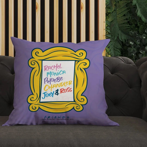 Friends All Character Purple Door Frame Square Pillow
