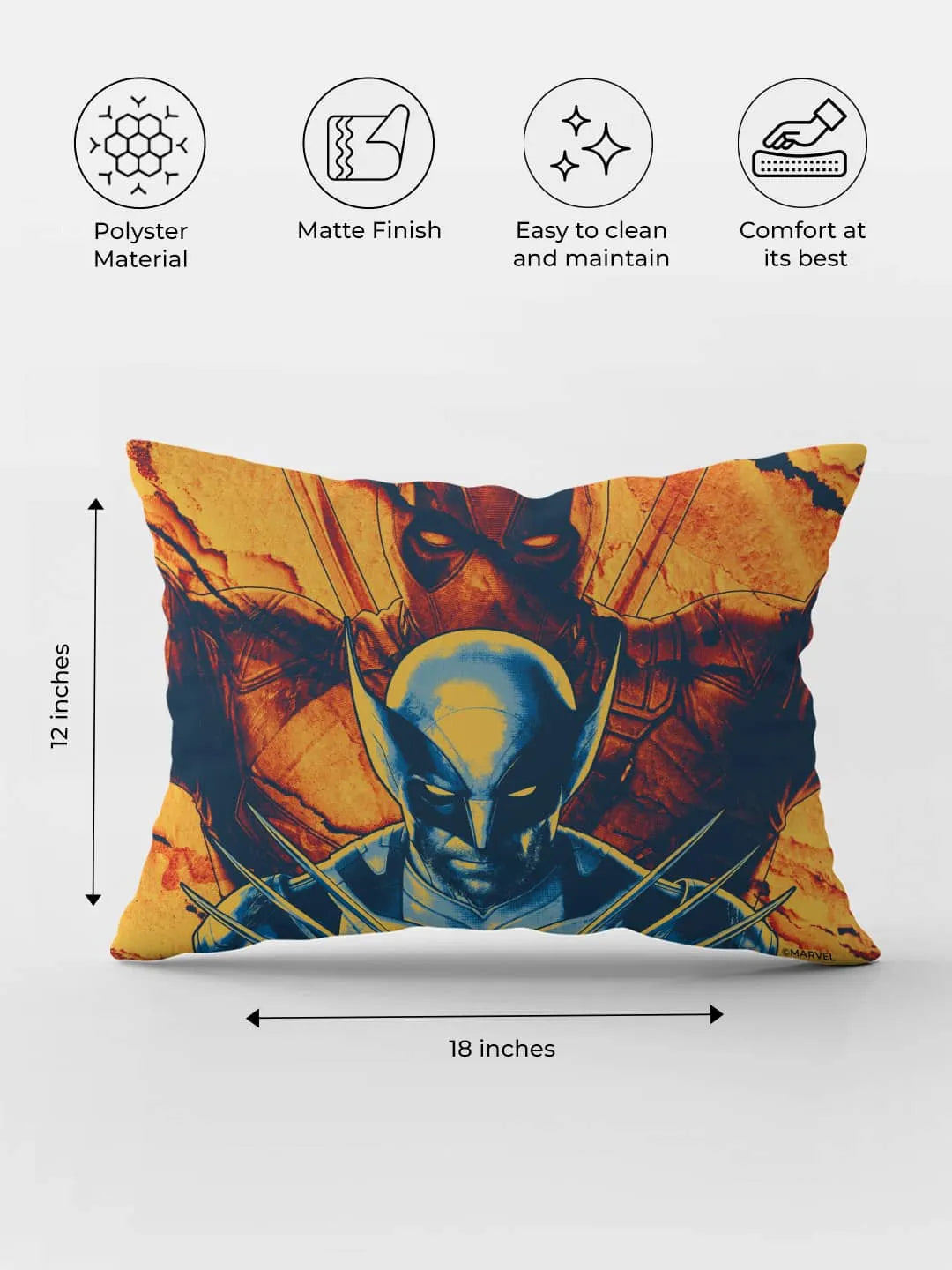 Deadpool Flames Rectangle Pillow