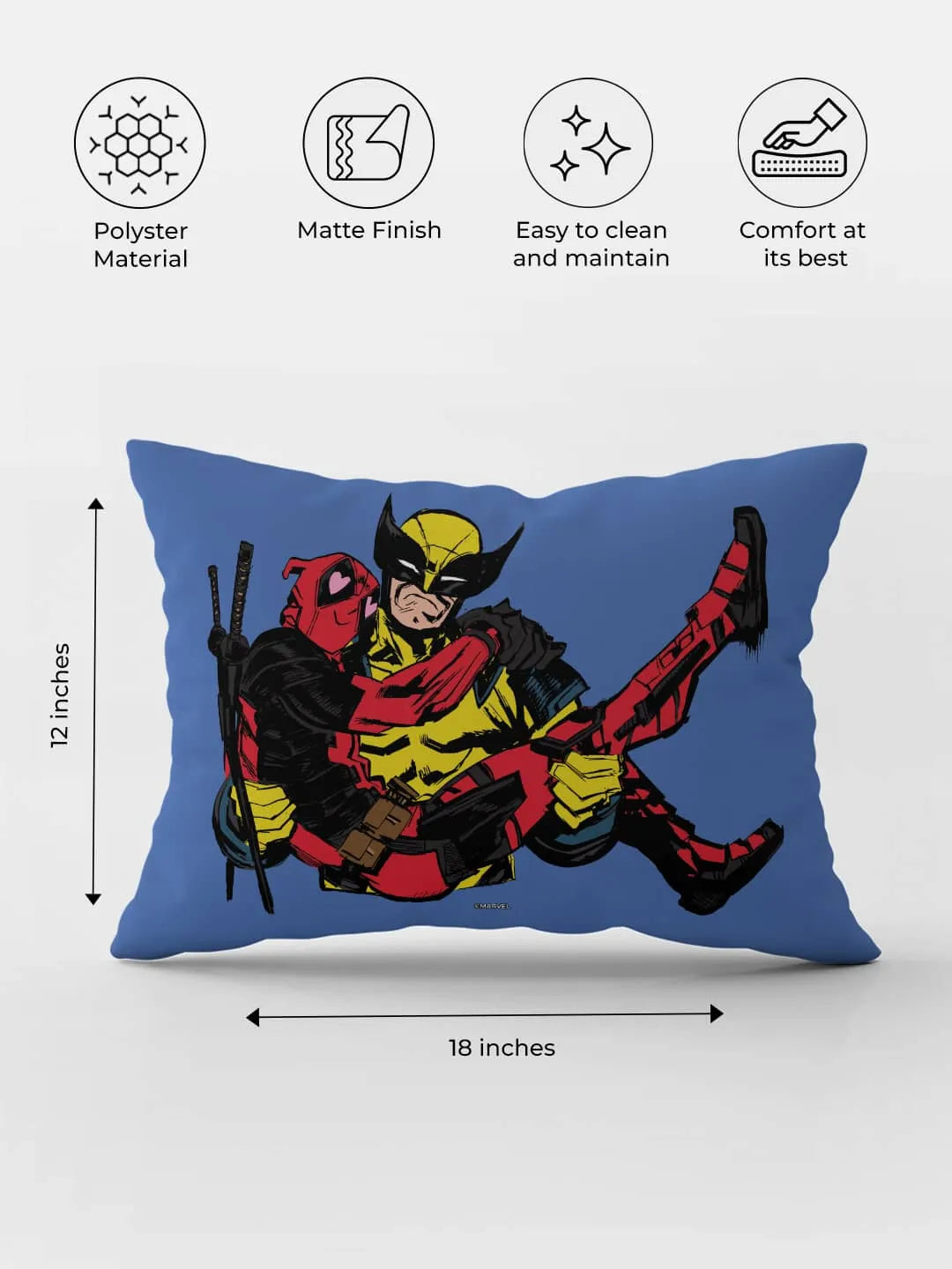 Deadpool And Wolverine Lovers Rectangle Pillow