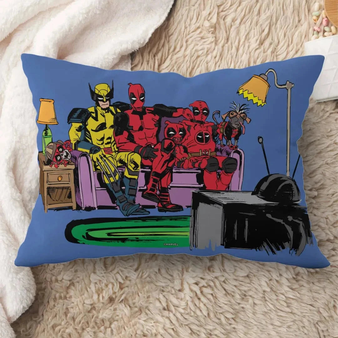 Deadpool And Wolverine Relishing Rectangle Pillow