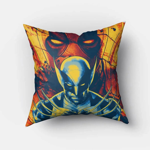 Deadpool Flame Square Pillow