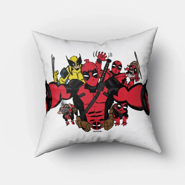 Deadpool Wolverine Selfie Square Pillow