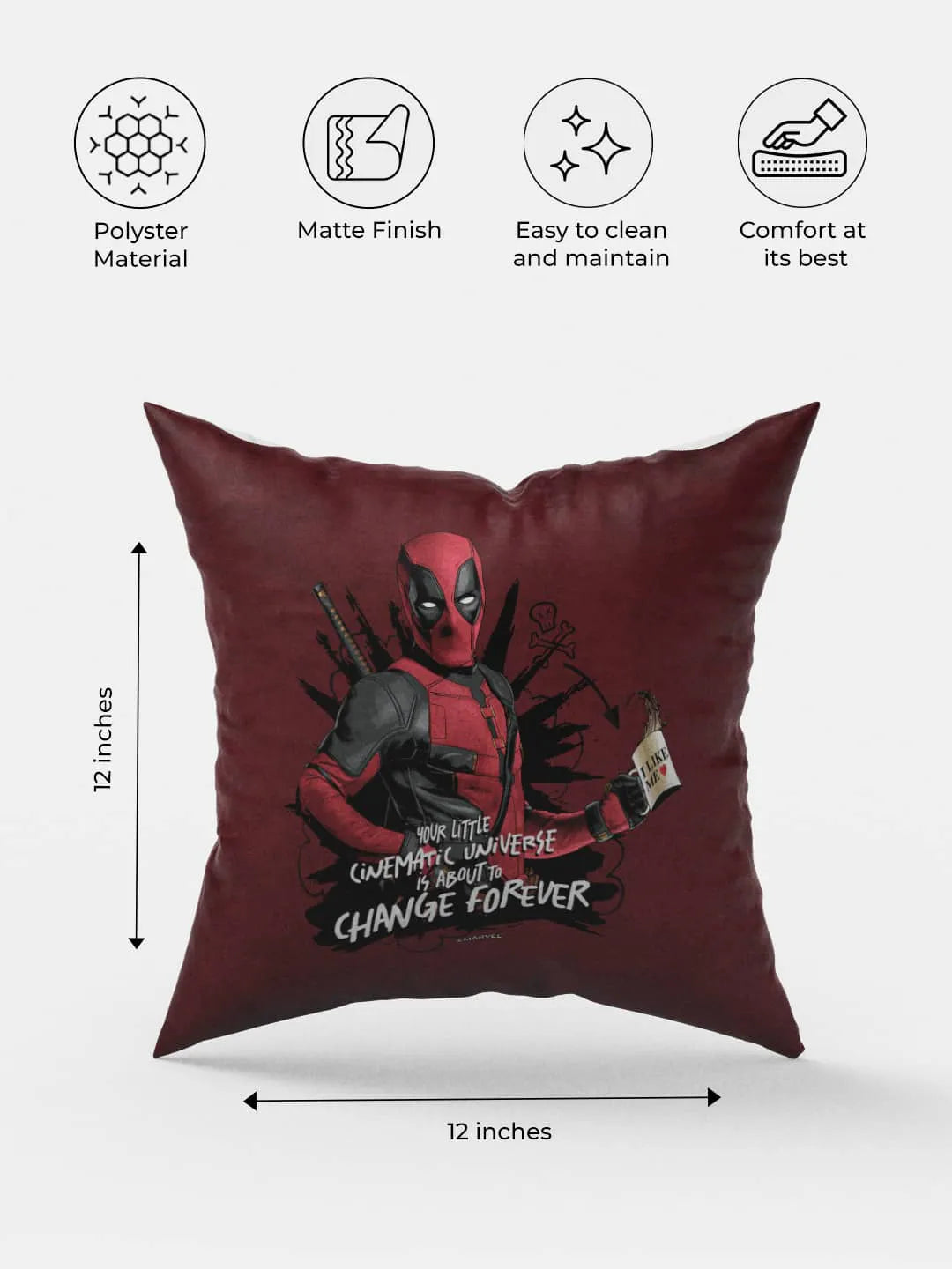 Deadpool Cinematic Universe Square Pillow